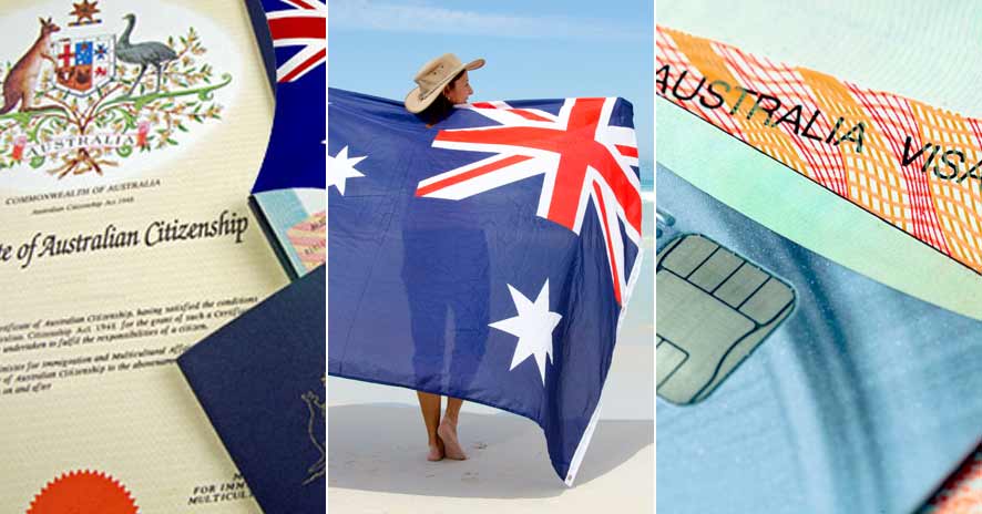 image showcasing visa, and Australian flag